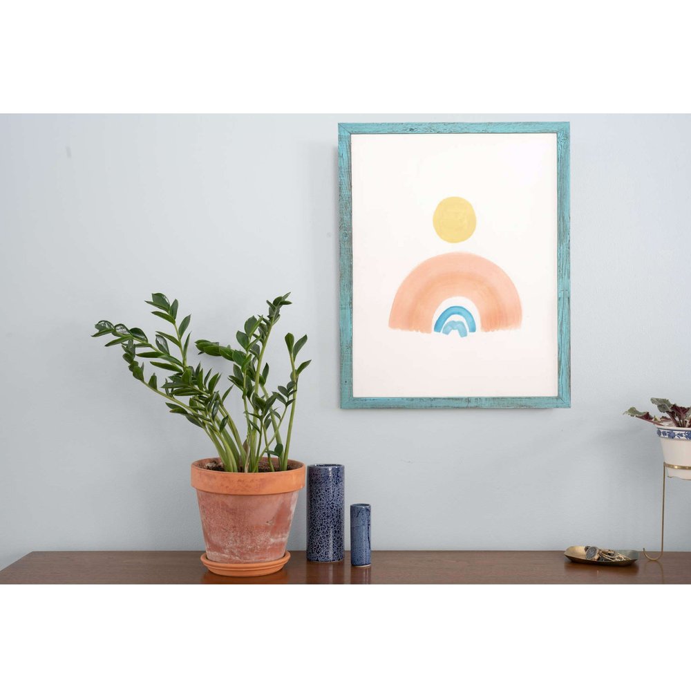 9" x 12" Blue Solid Wood Hanging Picture Frame