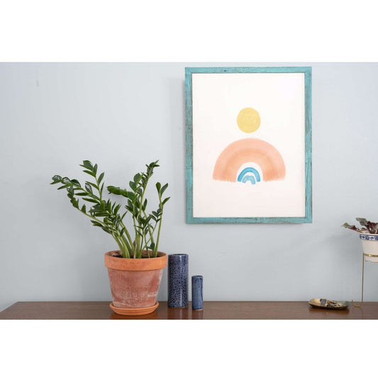 9" x 12" Blue Solid Wood Hanging Picture Frame