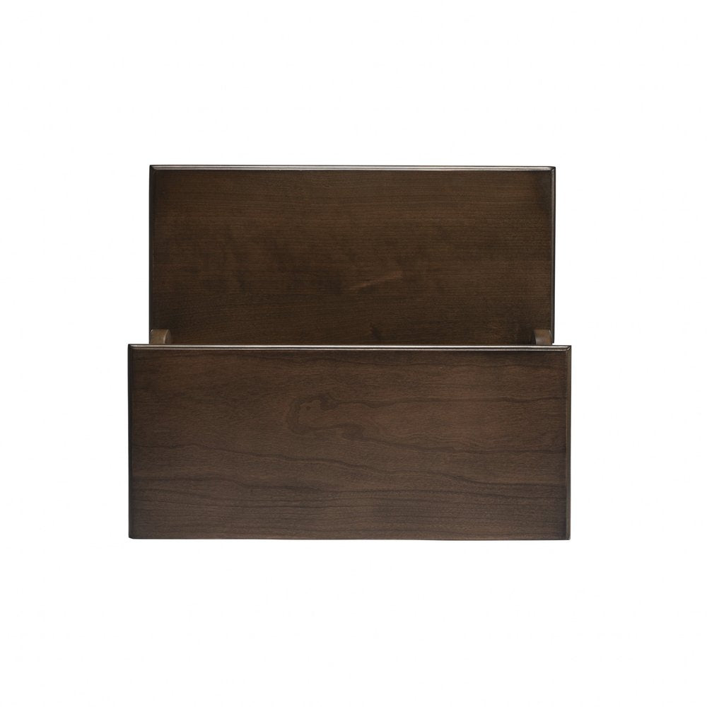 18-inch brown solid wood step stool from HomeRoots, featuring sturdy ladder design with smooth finish and natural wood grain.