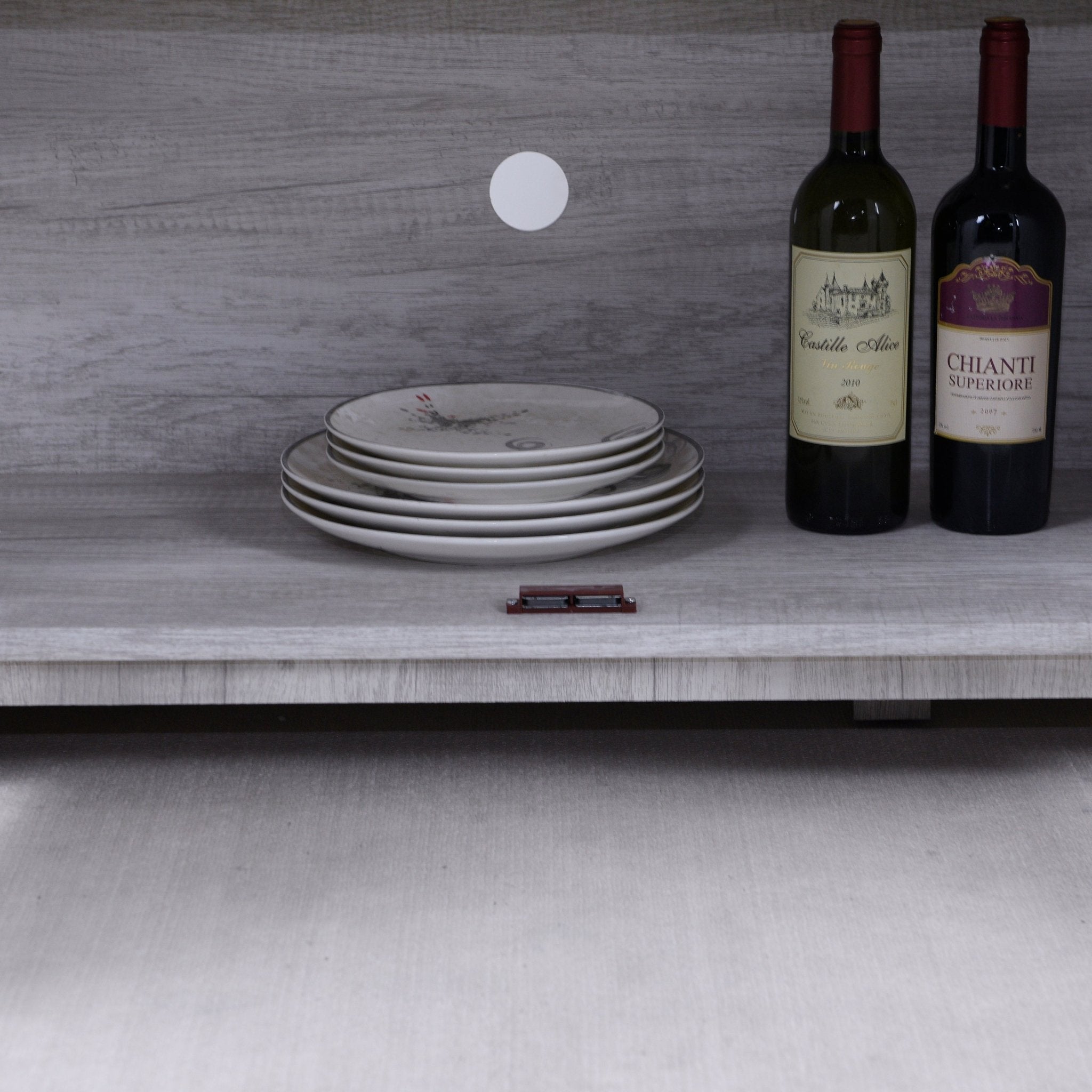 49.33' x 15.55' spacious size countertop Sideboard with 3 mirrored doors adjustable shelves buffet cabinet, storage cabinet for living room, bedroom, dinning room, kitchen, hallway closet - Anthony & Home