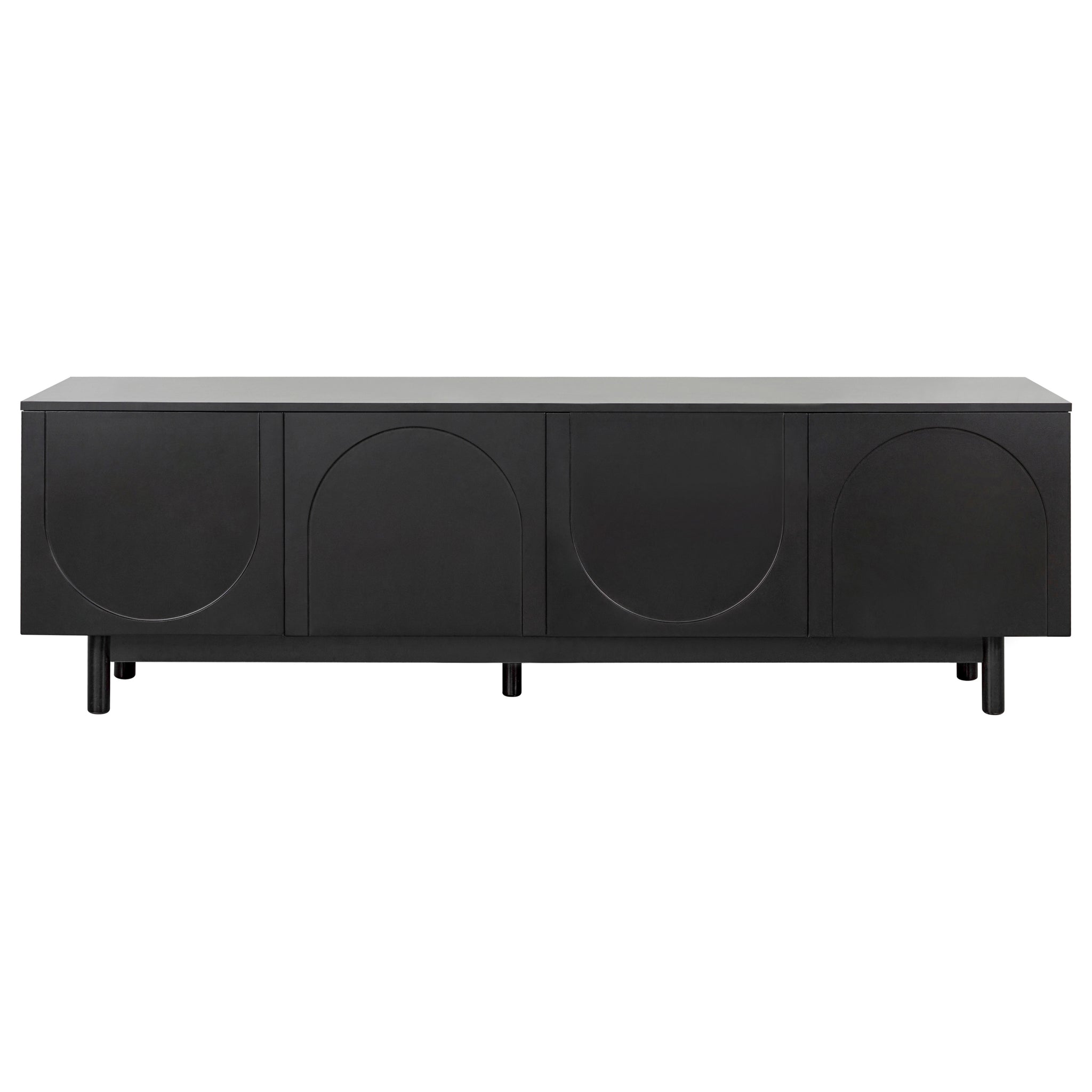 Anthony & Home solid wood leg TV stand, 78-inch arch-cabinet style media console with sturdy legs for modern living rooms