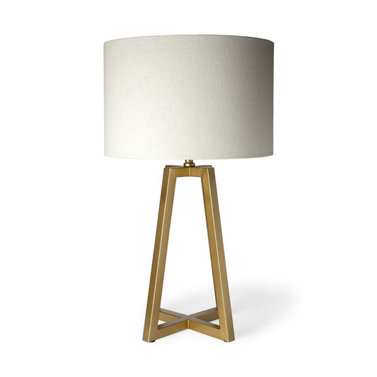 Metallic Gold Tone Geometric Table Lamp - Anthony & Home