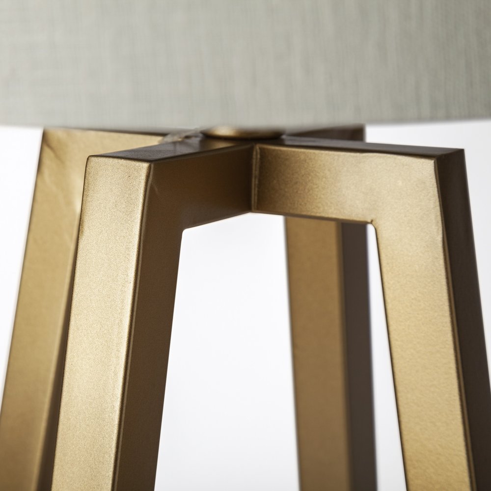 Metallic Gold Tone Geometric Table Lamp - Anthony & Home