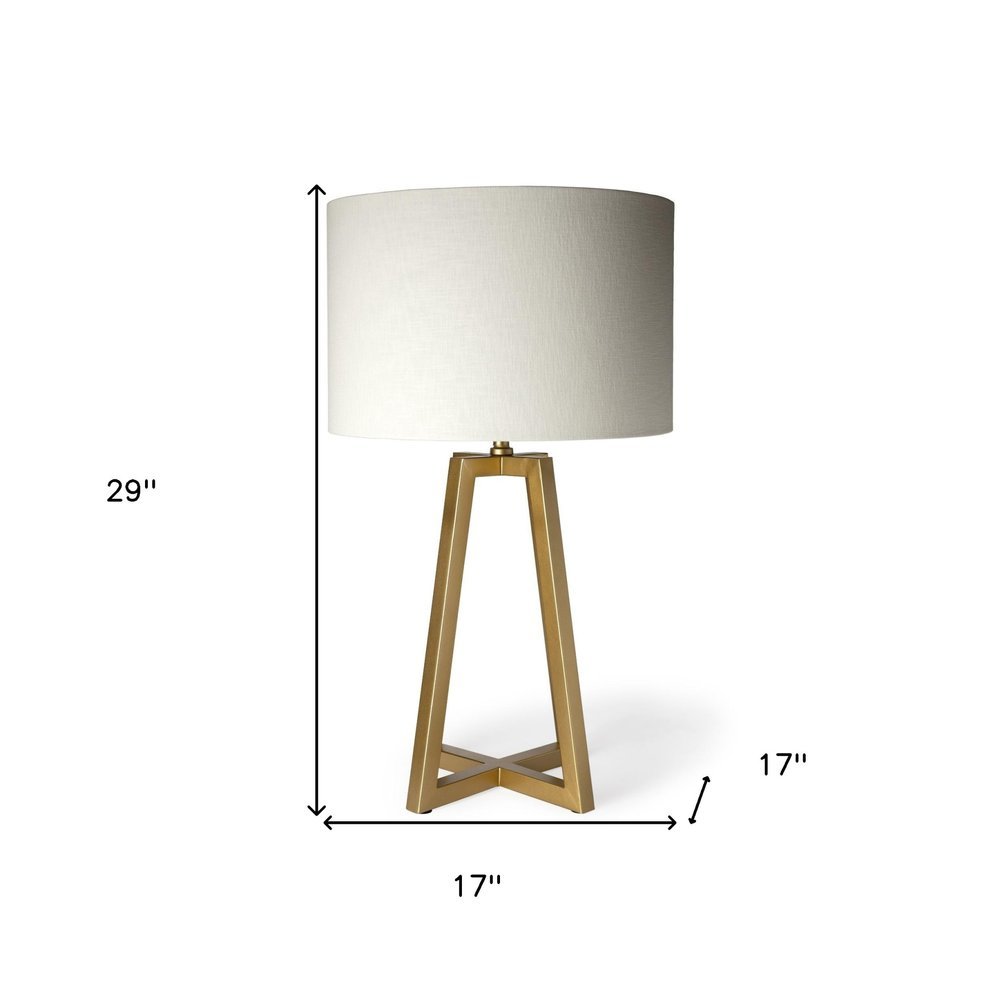 Metallic Gold Tone Geometric Table Lamp - Anthony & Home
