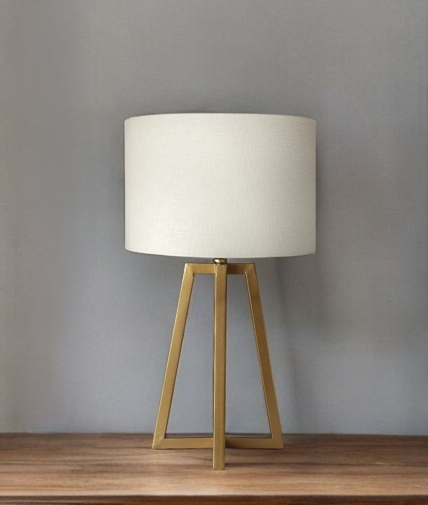 Metallic Gold Tone Geometric Table Lamp - Anthony & Home