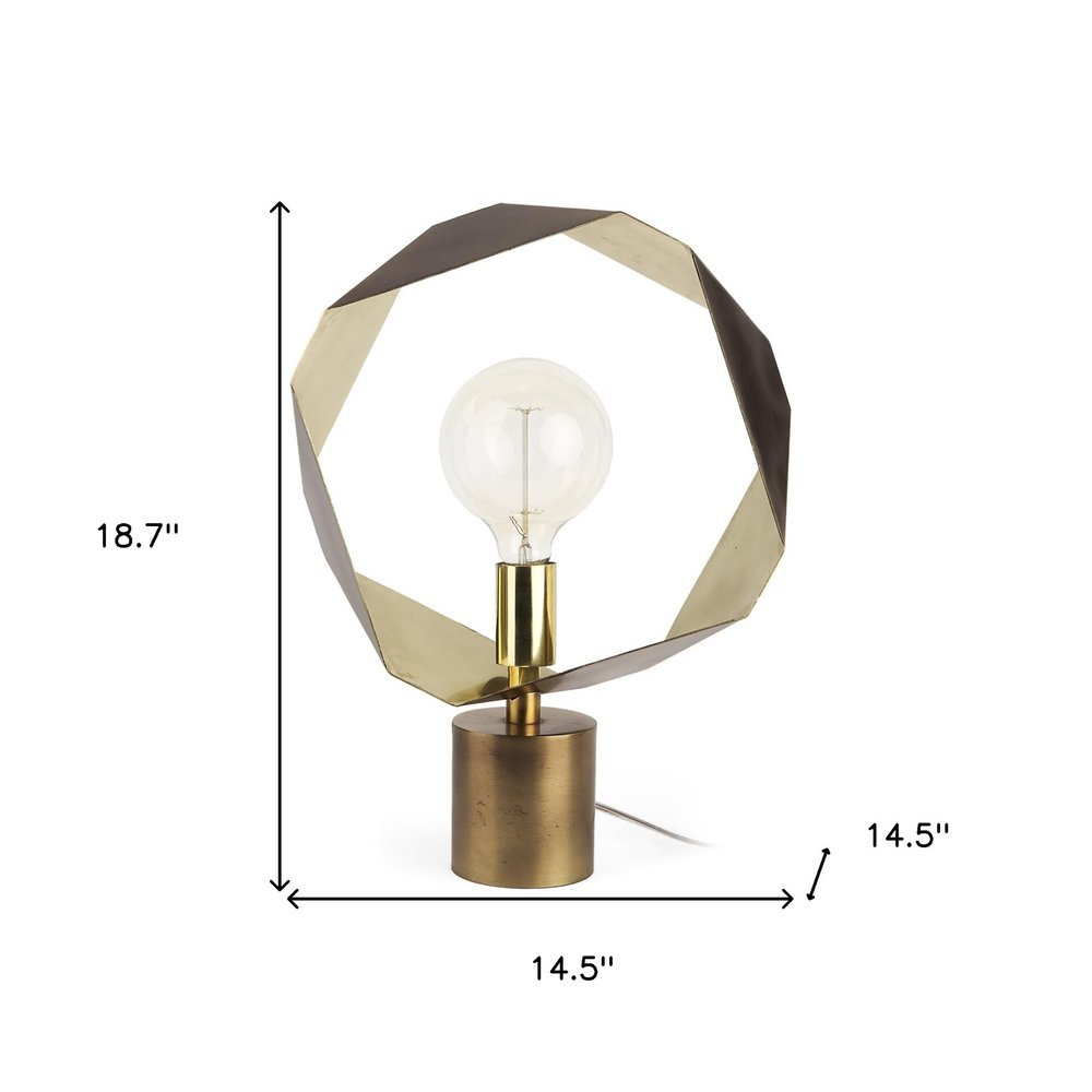 Golden Geometric Halo Table Or Desk Lamp - Anthony & Home