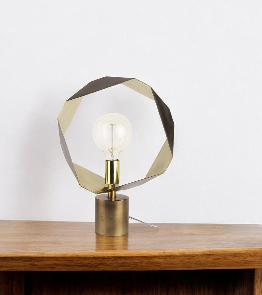 Golden Geometric Halo Table Or Desk Lamp - Anthony & Home