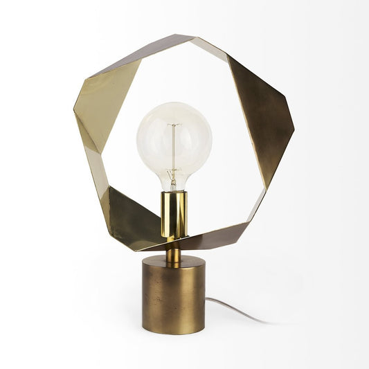 Golden Geometric Halo Table Or Desk Lamp - Anthony & Home