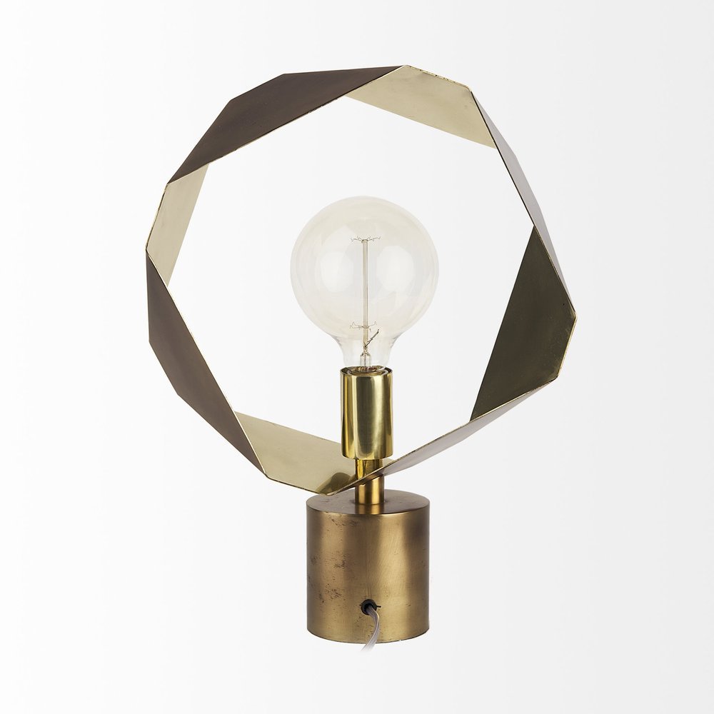 Golden Geometric Halo Table Or Desk Lamp - Anthony & Home