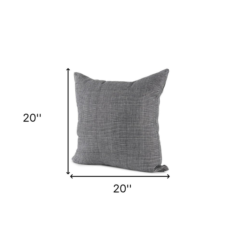 White and black patterned accent throw pillow cover from HomeRoots featuring a modern geometric design.