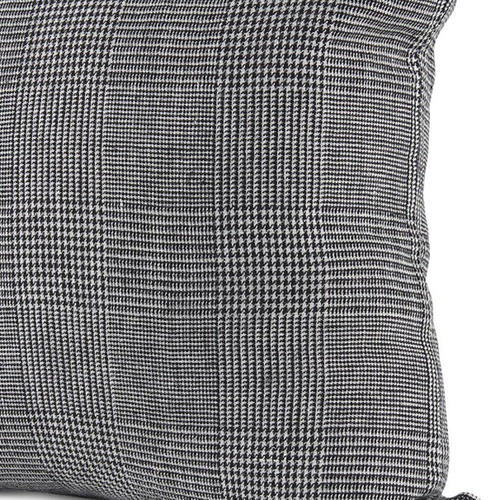 White and black patterned accent throw pillow cover from HomeRoots with geometric design on soft fabric.