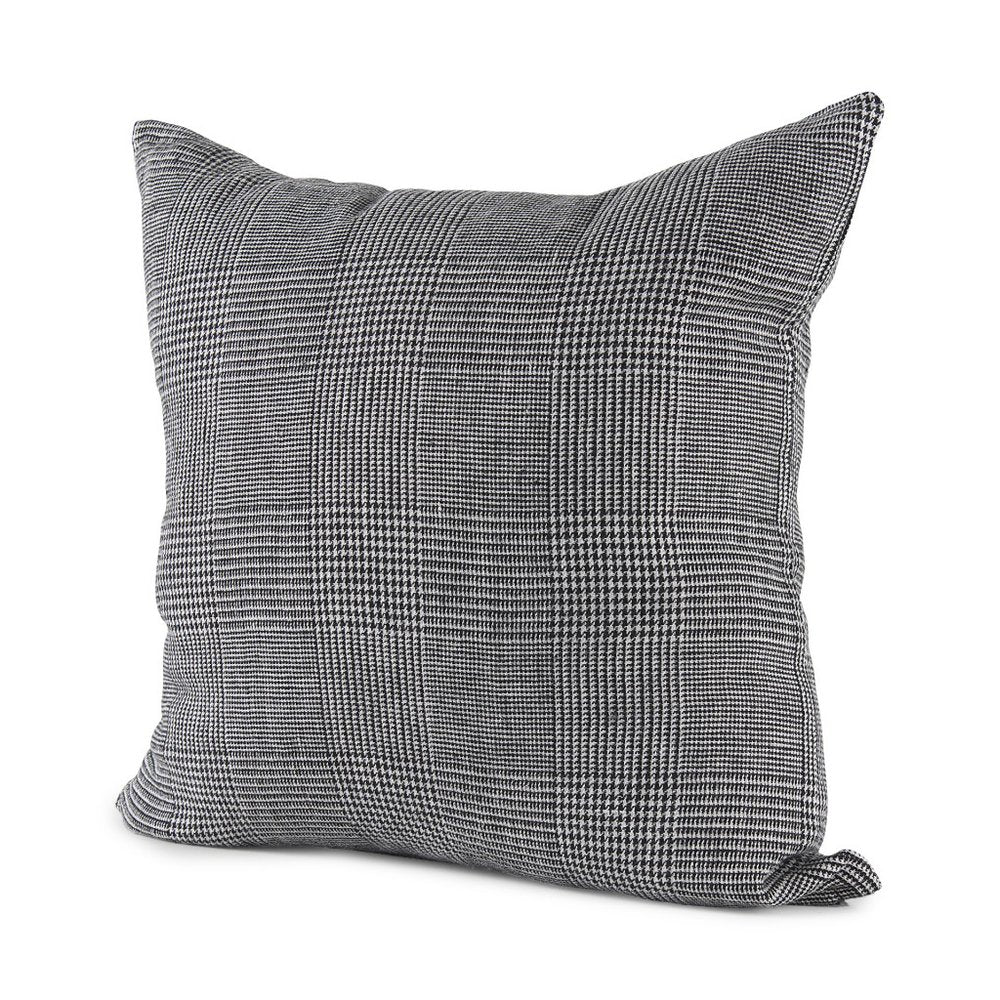 HomeRoots white and black patterned accent throw pillow cover with modern geometric design on soft fabric.