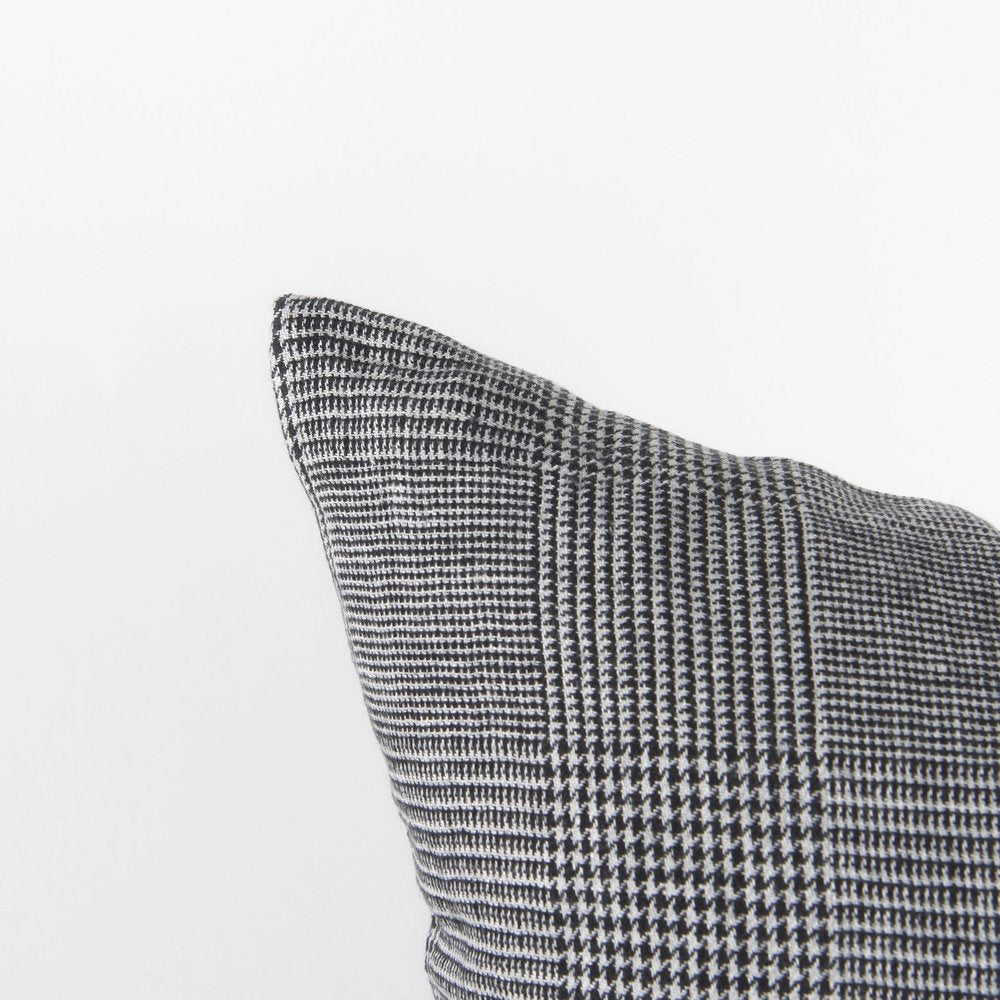 White and black patterned accent throw pillow cover from HomeRoots, featuring a stylish geometric design on soft fabric.