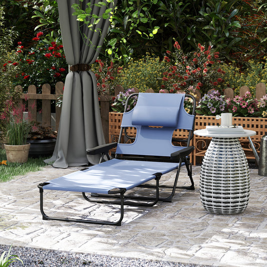 Durable Portable Beach Poolside Lounge Chairs Black Or Gray