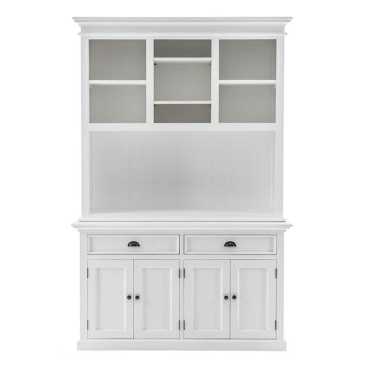 White Solid Wood Adjustable Two Tier Bookcase