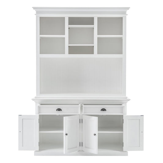 White Solid Wood Adjustable Two Tier Bookcase