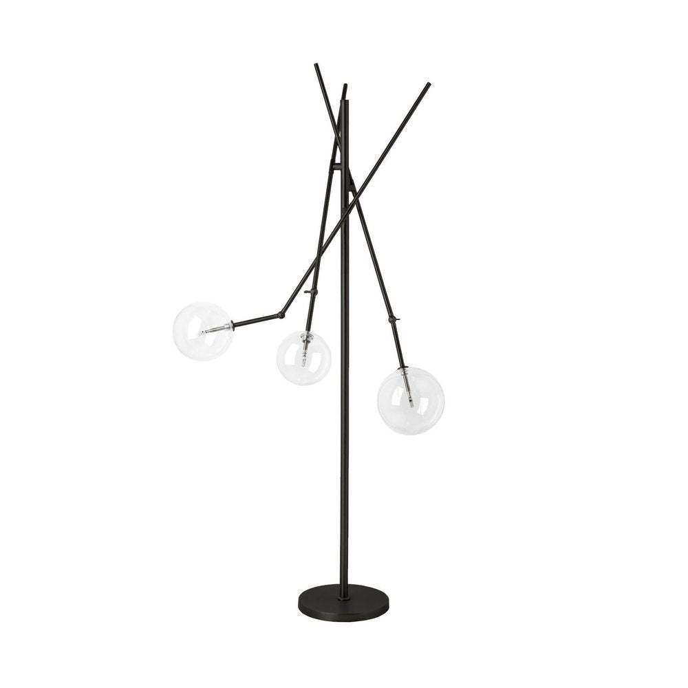 84" Black LED Floor Lamp With White