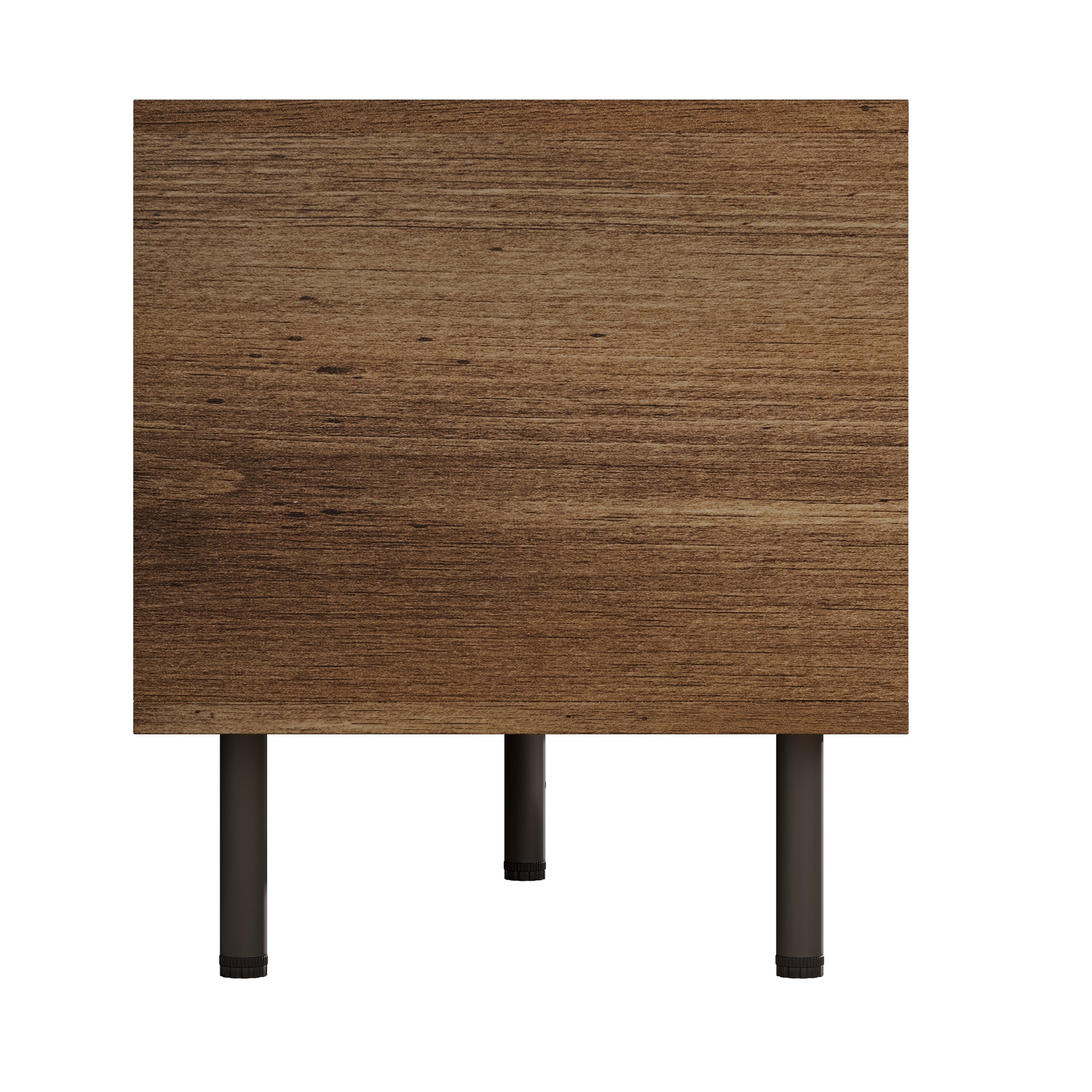 Mid-century Anthony & Home TV stand with natural finish, two drawers, and sleek modern design for studio living rooms.