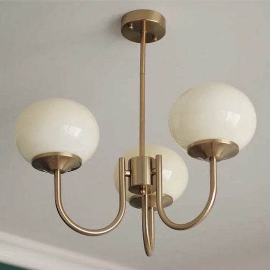 Copper Three Head Chandelier For Modern Living Room Lamps
