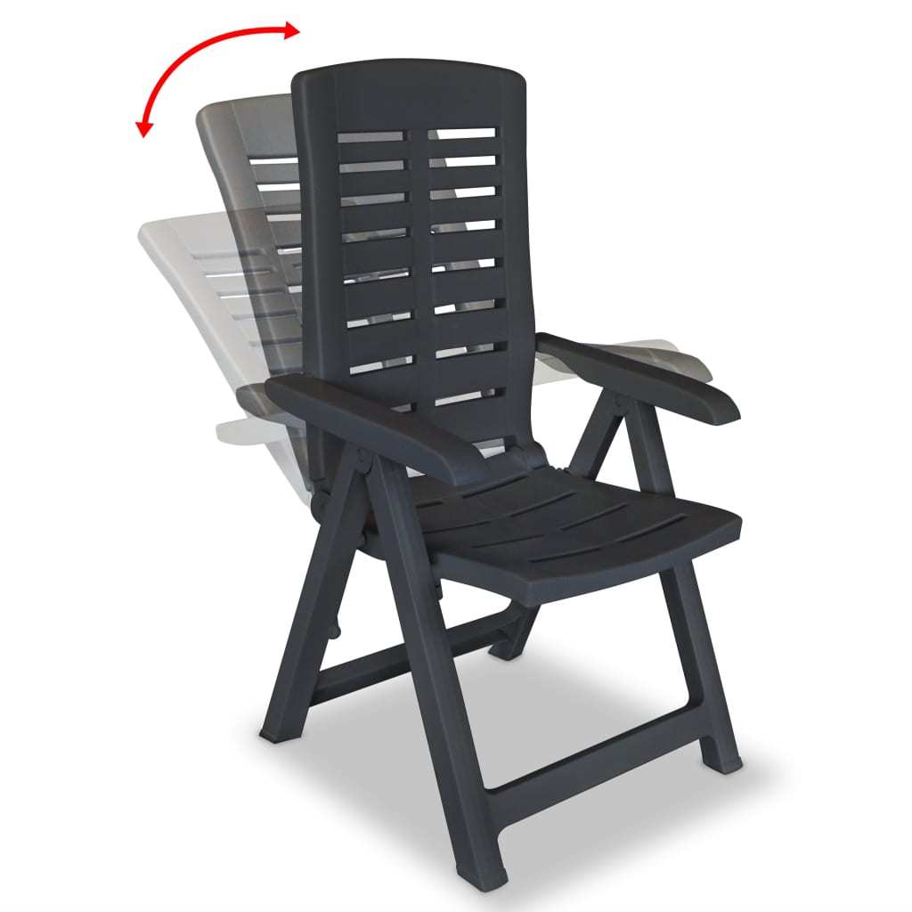 Anthracite Garden Lounge Chairs Set 4 for Outdoor Patio