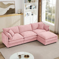 Anthony & Home chenille modular sectional sofa, 102-inch L-shaped with movable ottoman in a modern living room setting