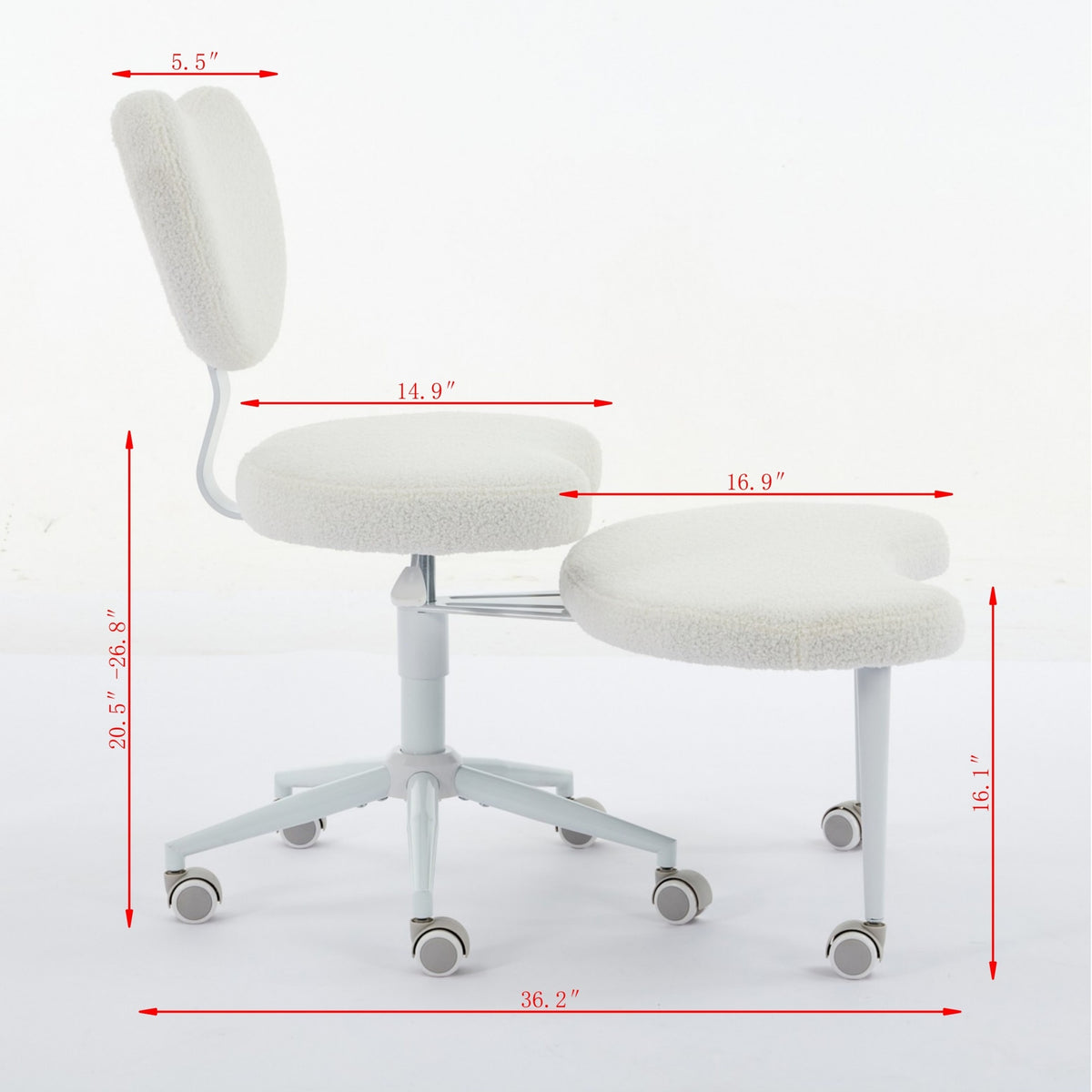 Ivory cross-legged meditation chair with wheels from Anthony & Home, featuring a comfortable padded seat and sturdy frame for relaxed meditation.