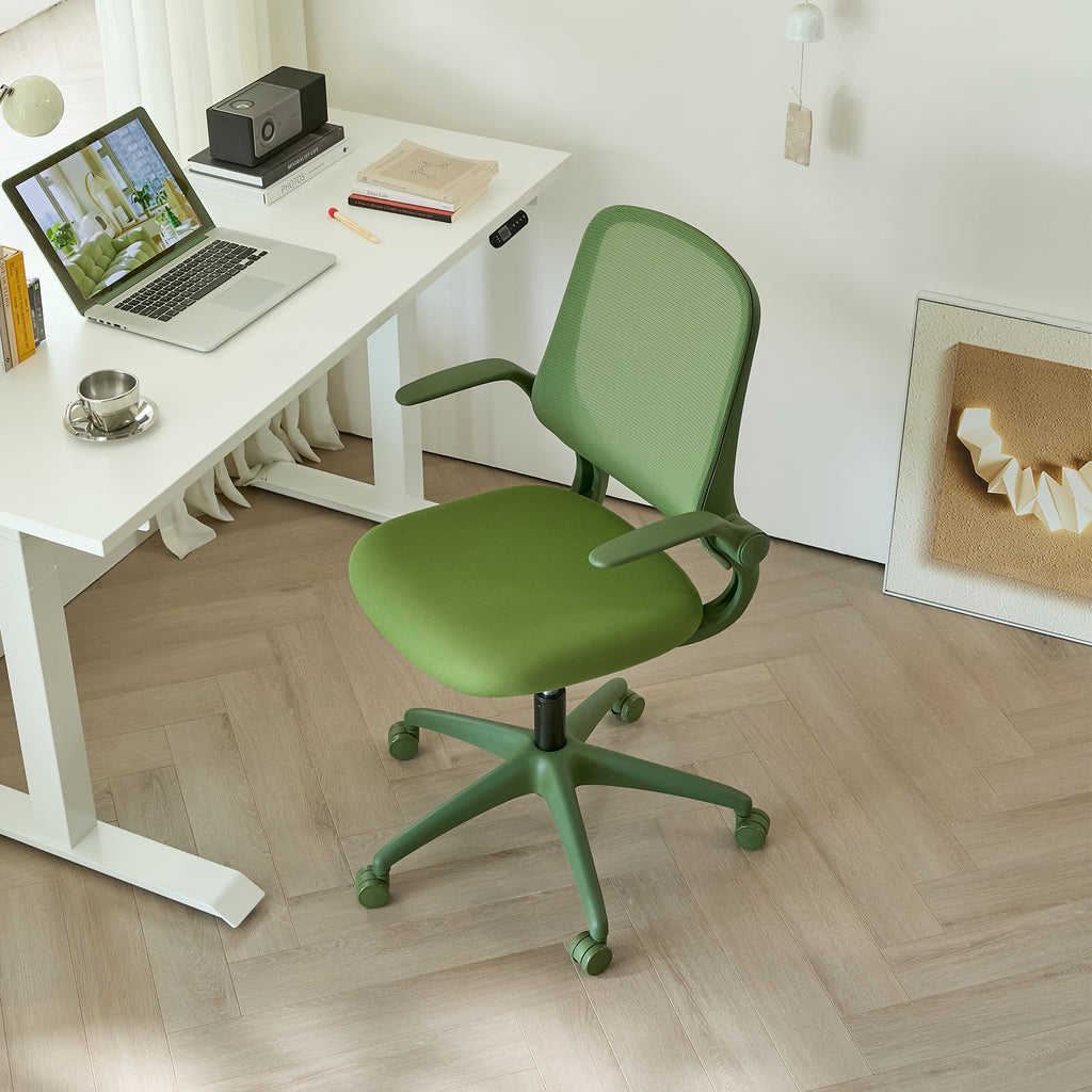 Anthony & Home ergonomic green office chair with mesh back, height adjustable, rotating base, supports up to 350 lbs.