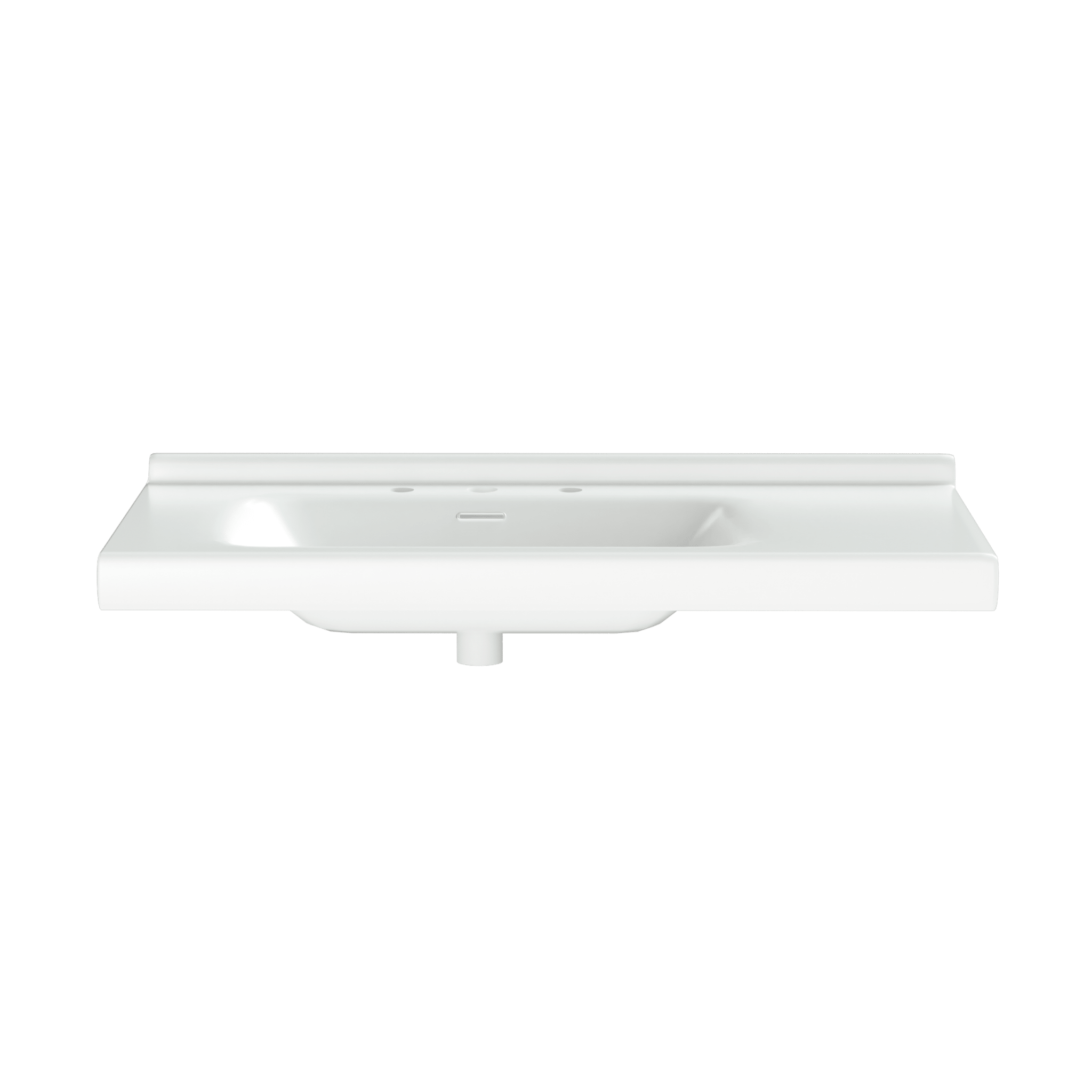 White rectangular 36-inch porcelain bathroom sink by Anthony & Home with modern ceramic countertop design, 36" wide and 20" deep.