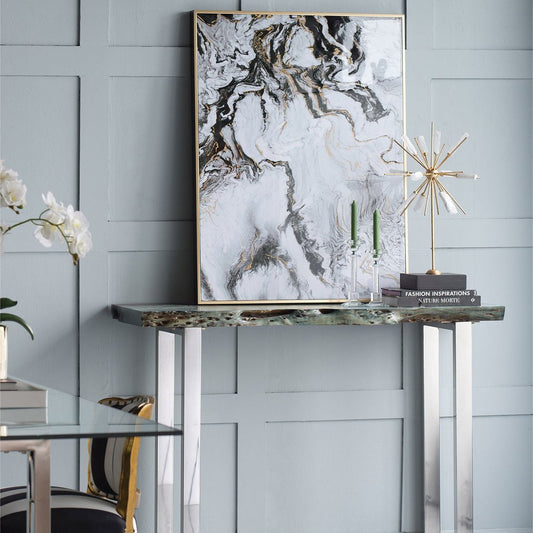 Set of Two White Framed Art