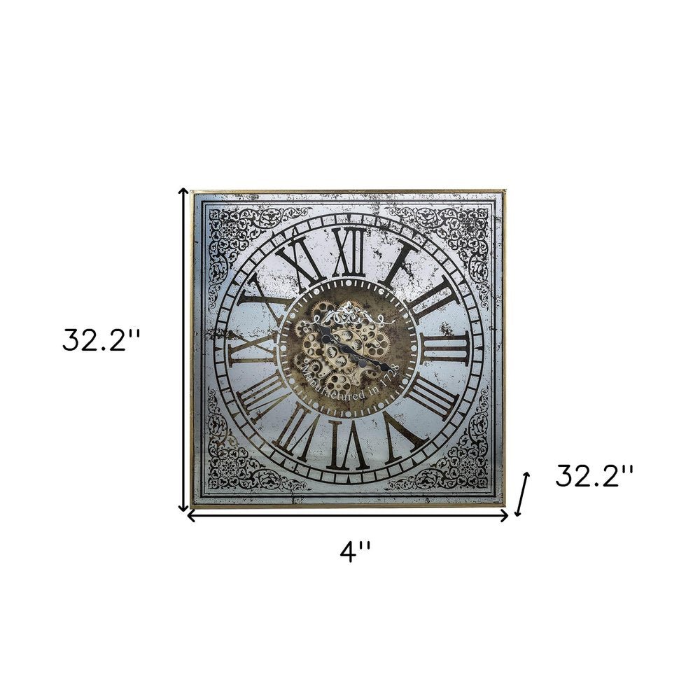 Silver And Gold Antique Style Square Wall Clock - Anthony & Home
