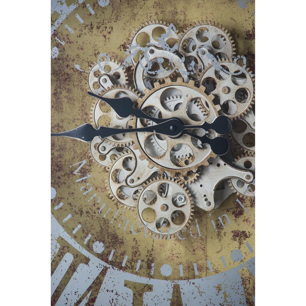 Silver And Gold Square Wall Clock With Roman Numerals