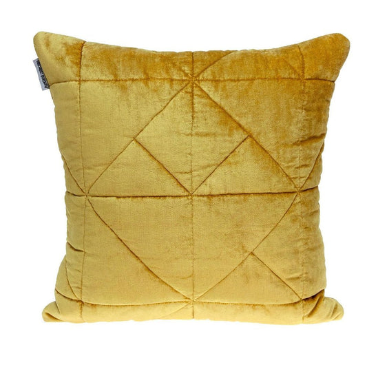 Yellow Chunky Geo Stitched Velvet Decorative Throw Pillow - Anthony & Home