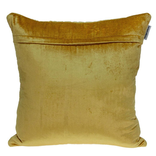Yellow Chunky Geo Stitched Velvet Decorative Throw Pillow - Anthony & Home