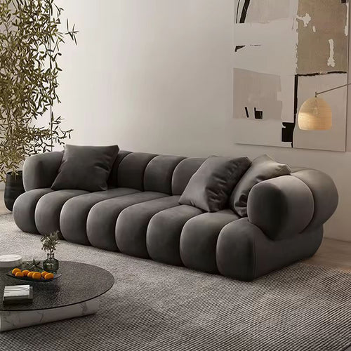 Atunus Velvet L Shape Corner Modular Sectional Sofa