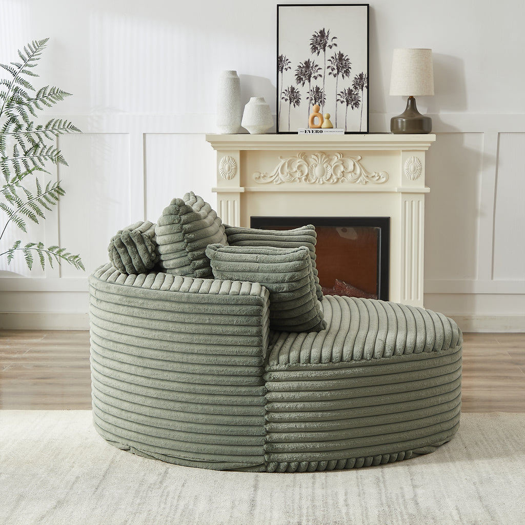 Anthony & Home corduroy sleeper sofa from Studio Collection, 55-inch length, premium build, no assembly required, in a stylish living room.