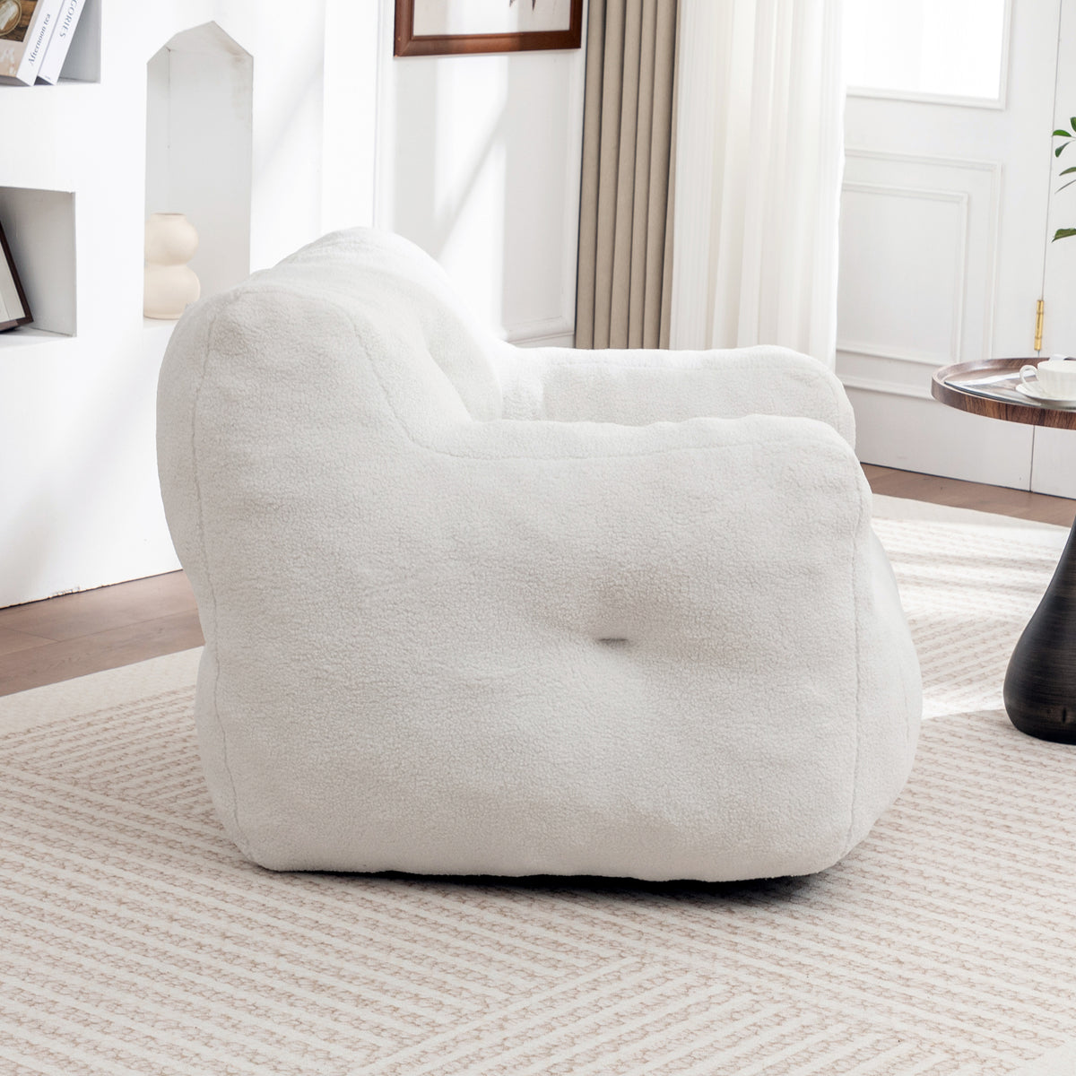 Anthony & Home foam-filled bean bag chair with armrests, ideal for living room or bedroom relaxation.