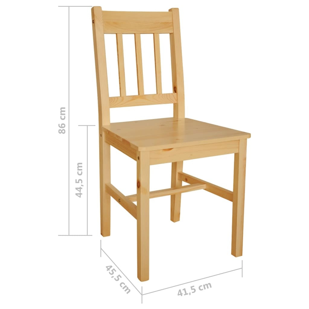 Pinewood Dining Chairs Set of 4 for Kitchen and Dining Area
