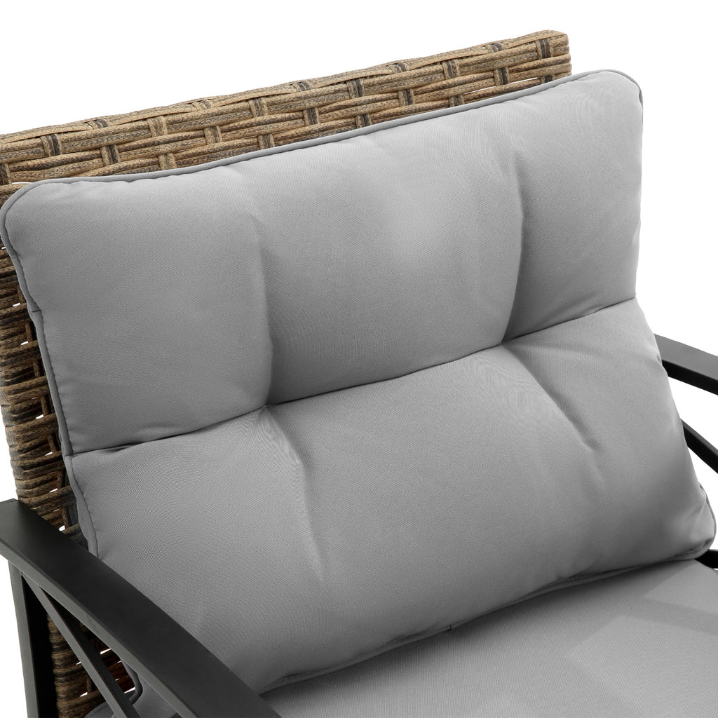 Patio 4 Piece Sectional Sofa Set KD Rattan Wicker Outdoor