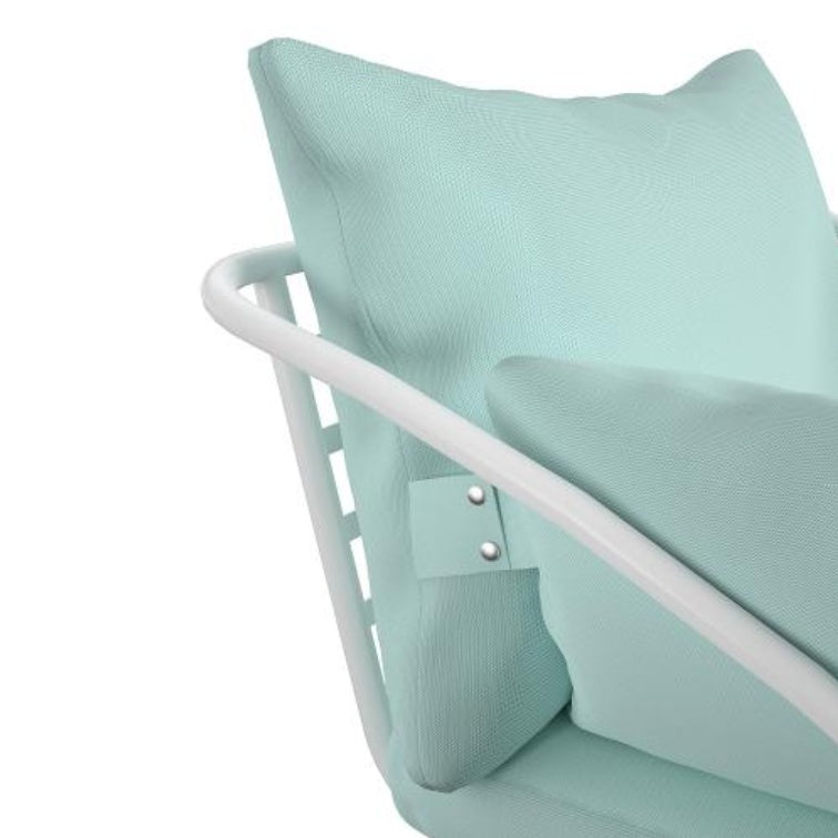 Teddi Outdoor Two Person Lounge Chairs Aqua Finish Set