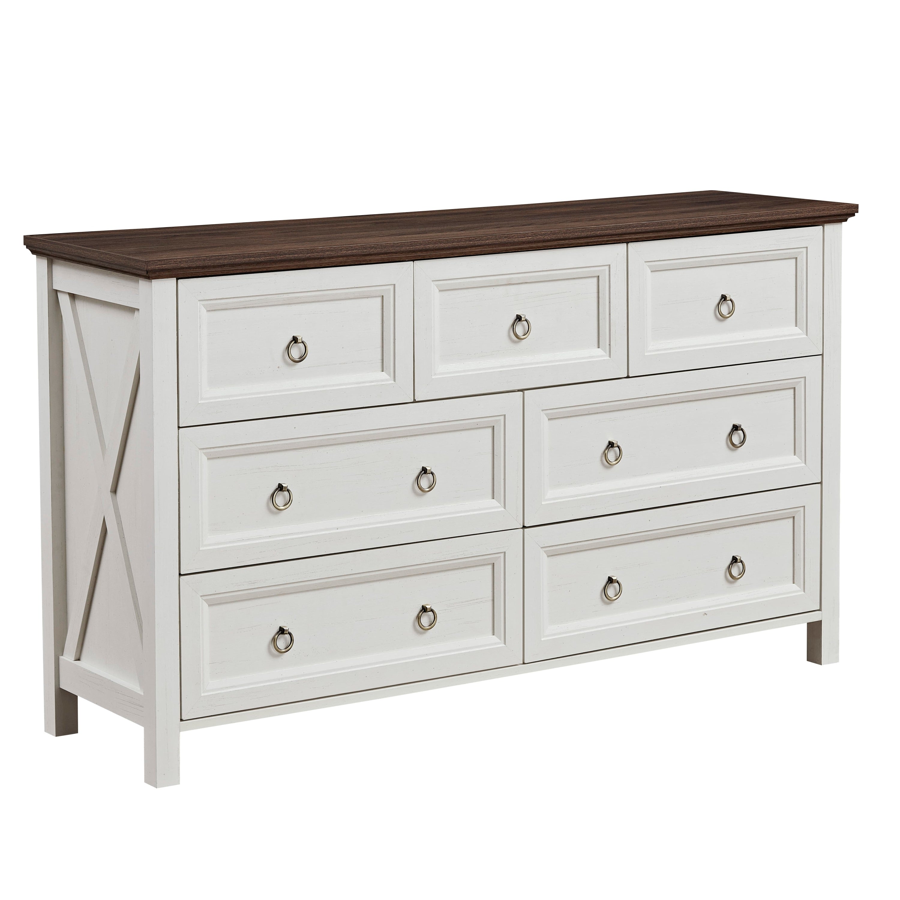Walnut 7 Drawer Dresser Farmhouse Elite Collection