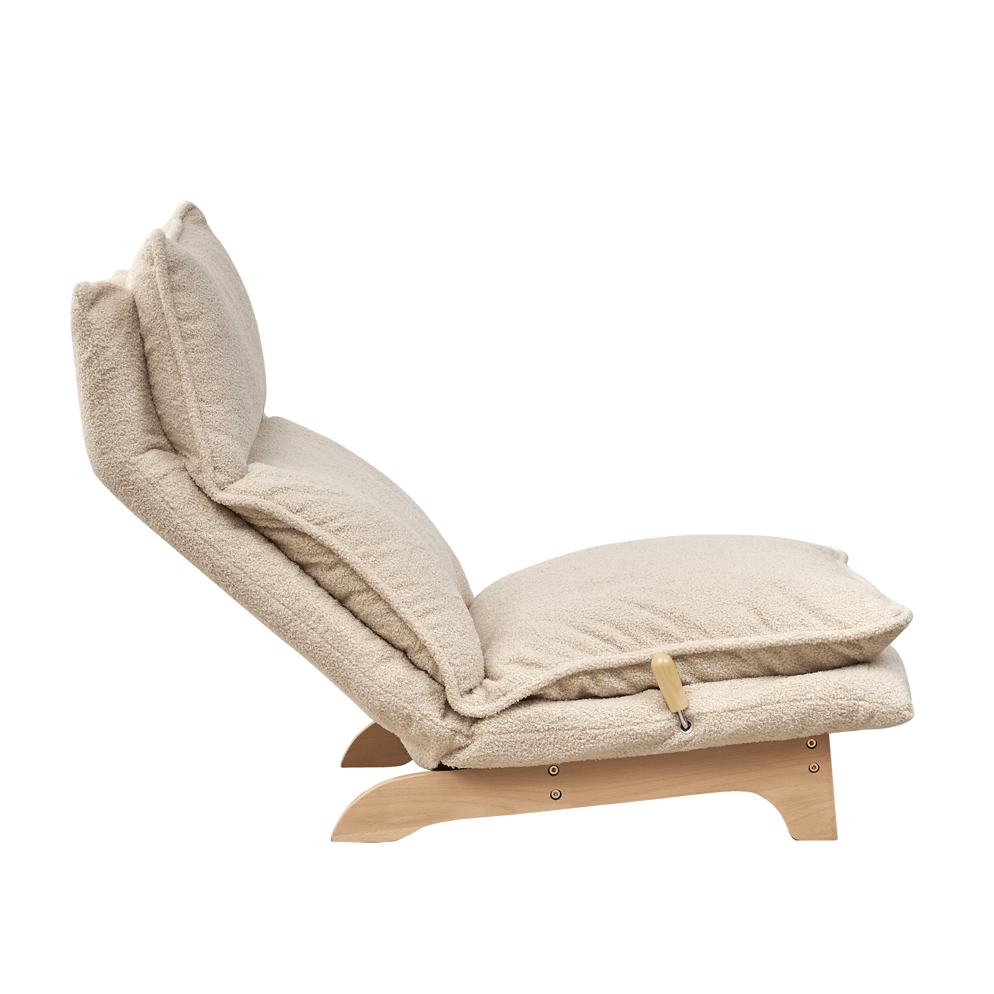 Anthony & Home beige foldable metal frame single sofa chair with cotton cushions, reclines for comfort, and easy to fold for storage.
