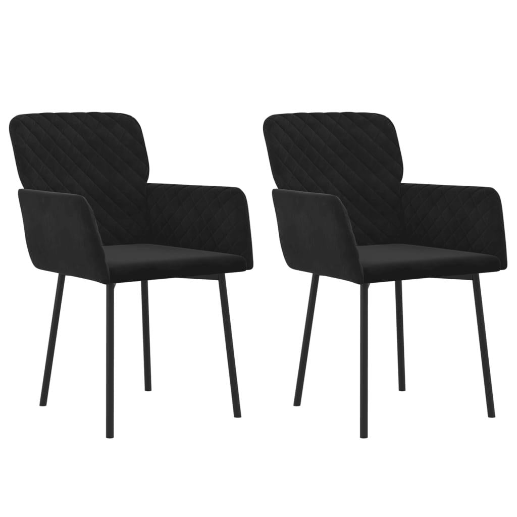 Black Velvet Dining Chairs Set of 2 for Elegant Dining