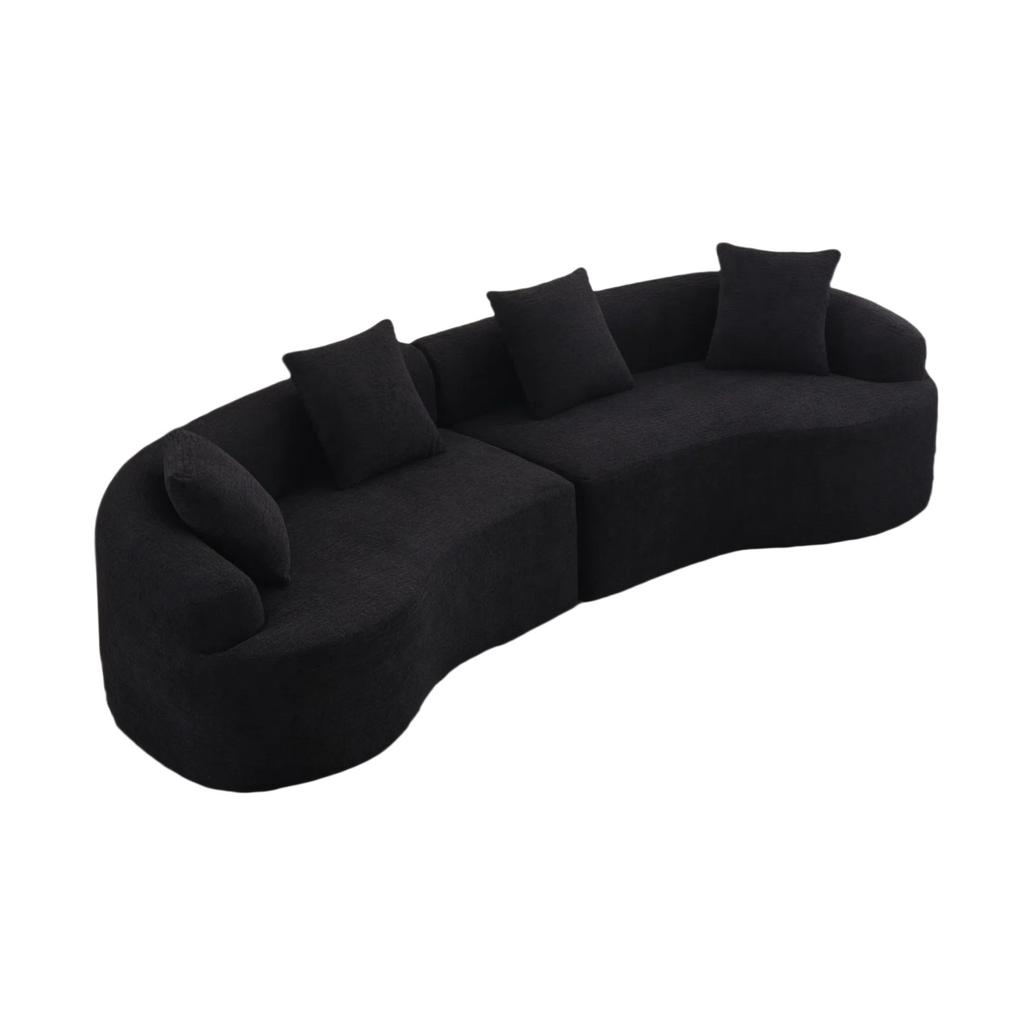 Chenille Collection Curved Modular Sectional Sofa High Density Foam Cushions Exclusive