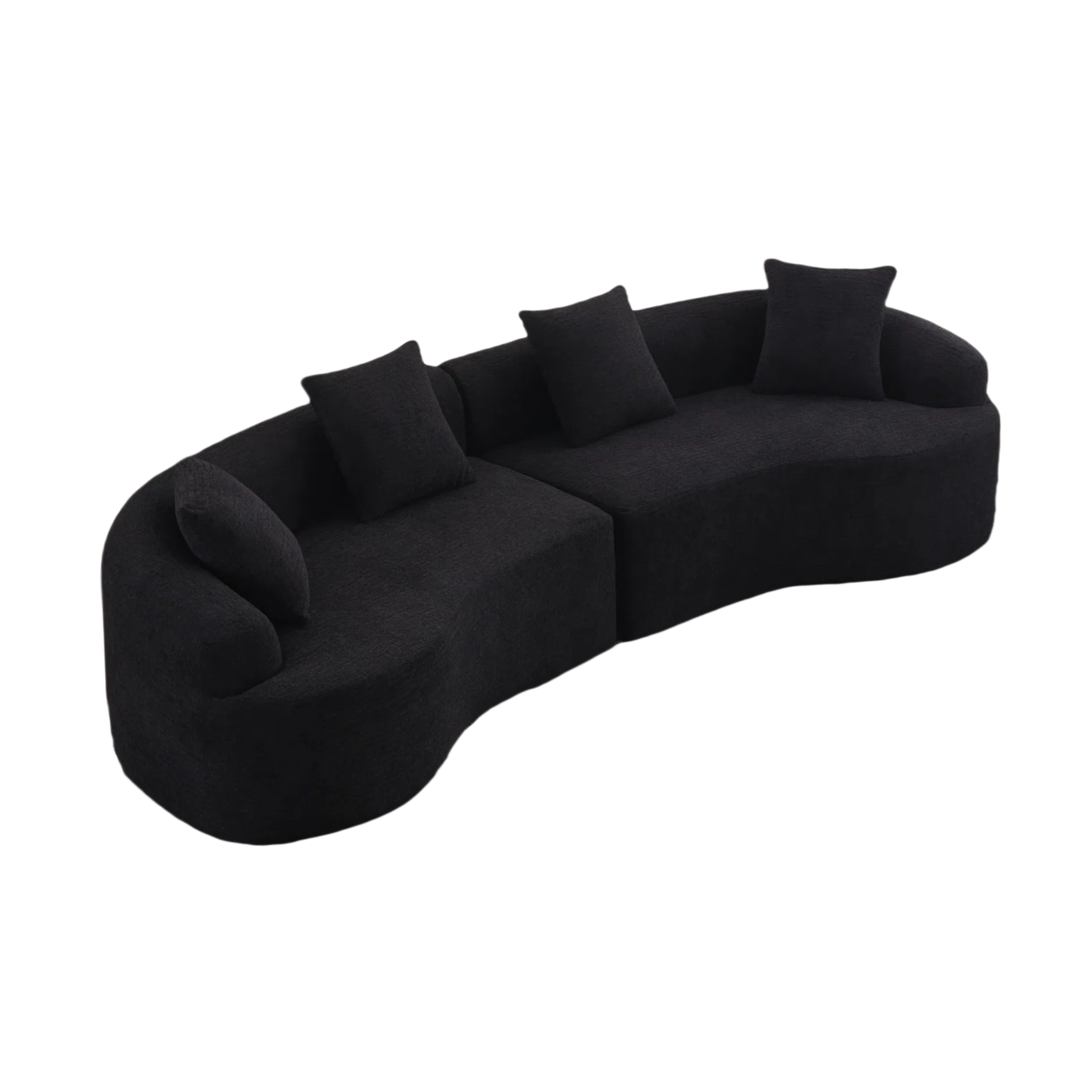 Chenille Collection Curved Modular Sectional Sofa High Density Foam Cushions Exclusive