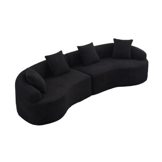 Chenille Collection Curved Modular Sectional Sofa High Density Foam Cushions Exclusive