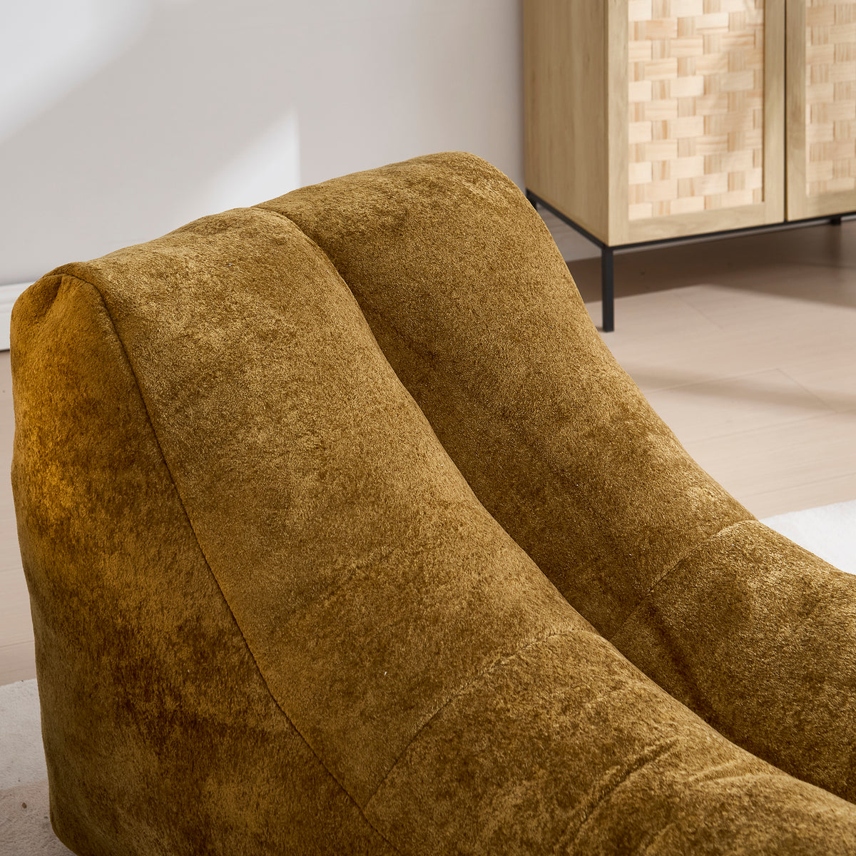 Anthony & Home bean bag sofa chair with sponge filling, soft fabric upholstery and plush cushioning for comfortable seating.