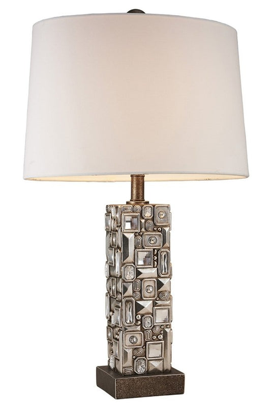 Silver Table Lamp with Abstract Mirror Design - Anthony & Home