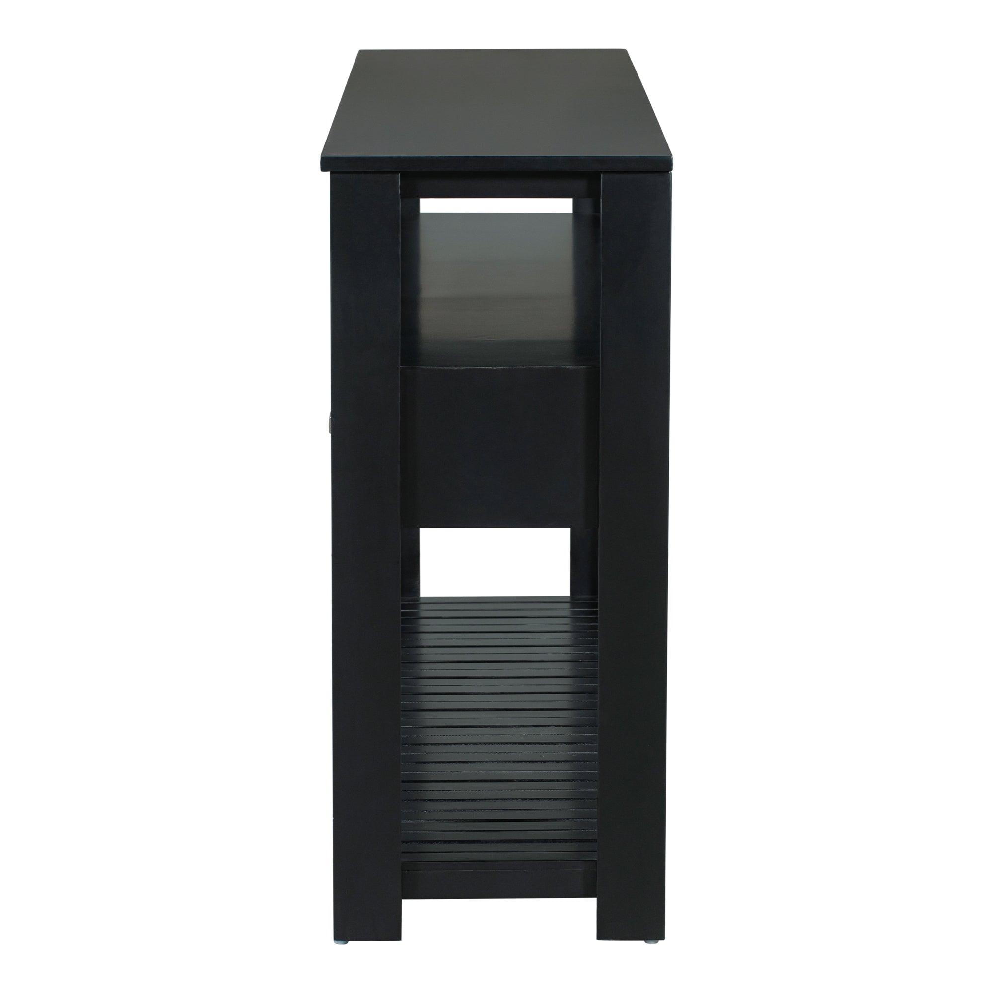 Anthony & Home U Style Signature Painted Black Console Table with sleek design and modern finish, ideal for entryways or living rooms.