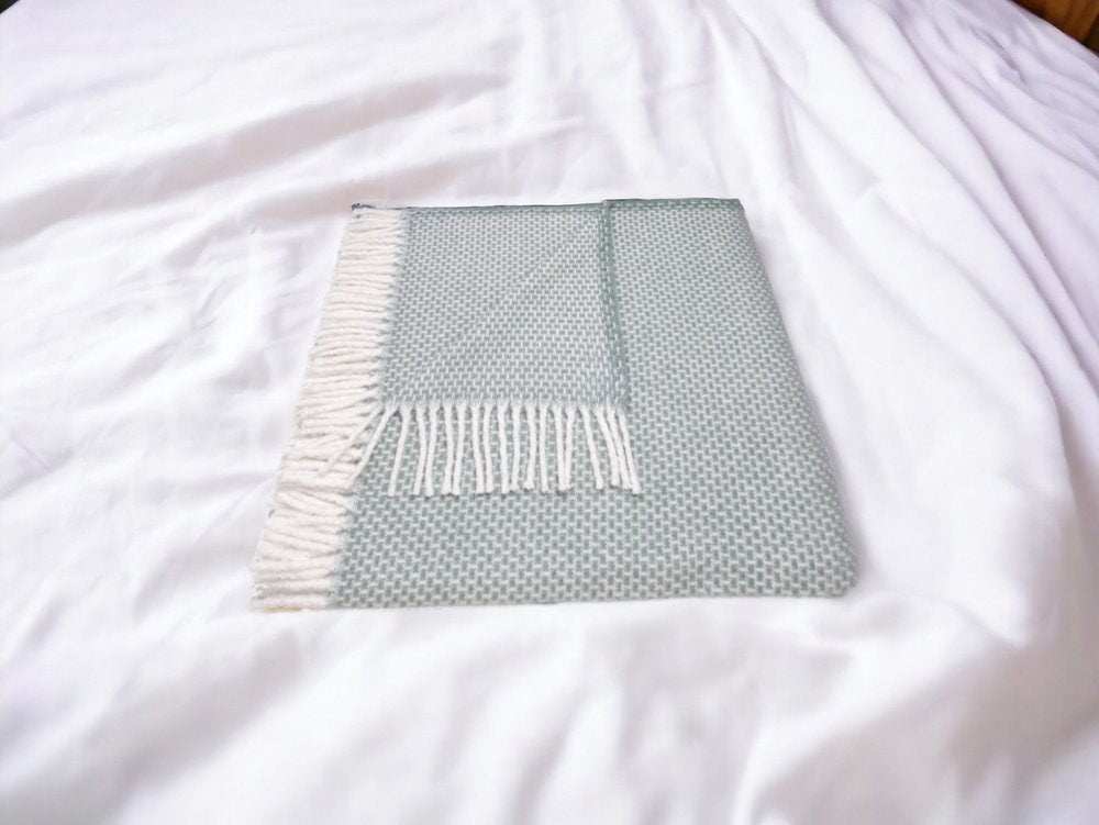 55" X 70" Sage Cotton Blend Woven Throw Blanket