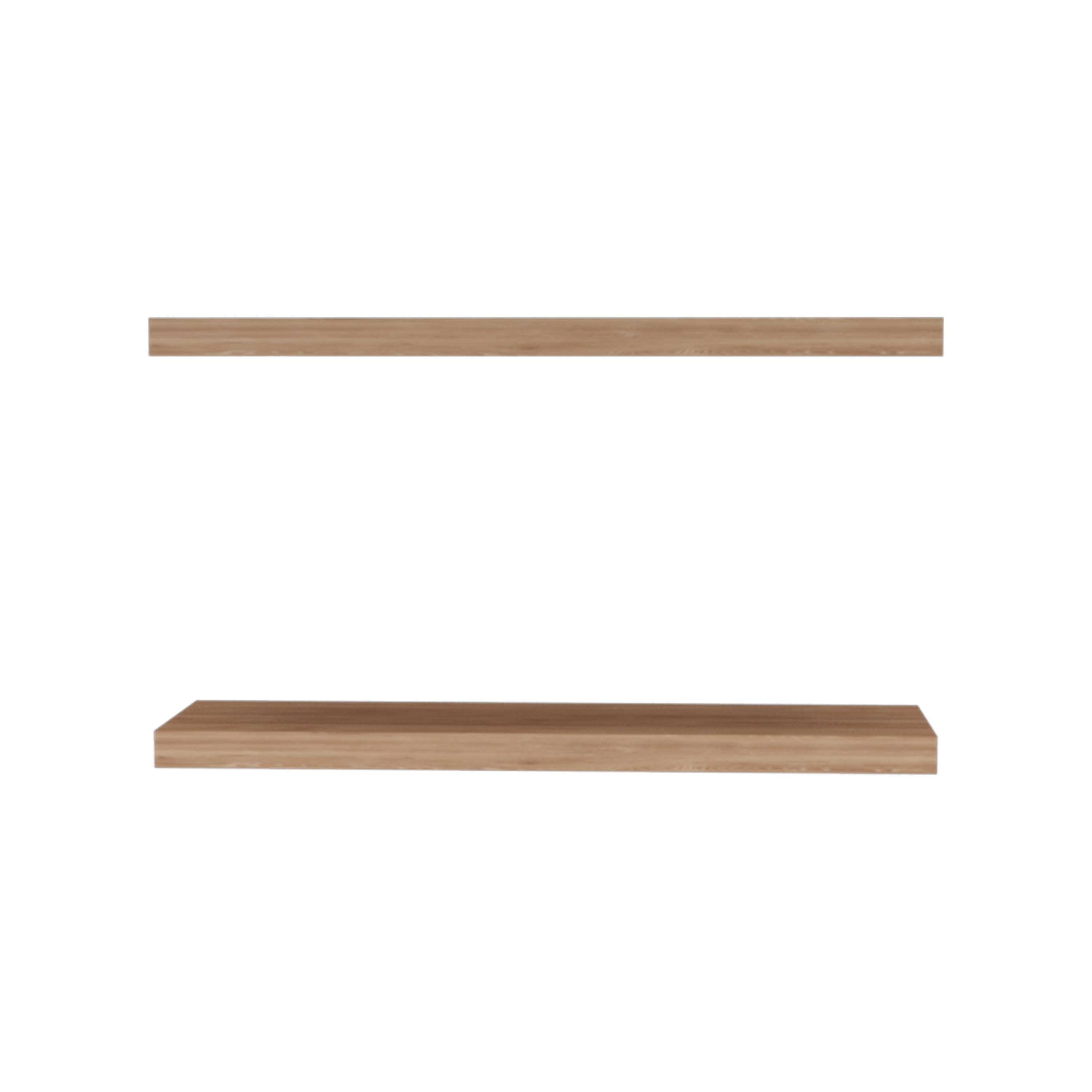 Set of two 31.5-inch floating shelves with walnut finish by Anthony & Home, showcasing sleek wall-mounted storage and display space.